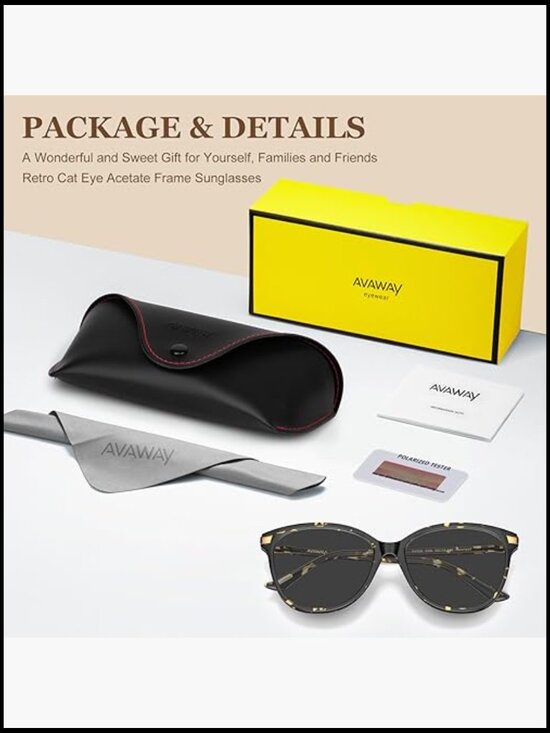 Polarized Cat Eye Sunglasses UV400 Protection Acetate Frame display picture 3